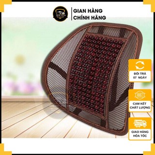 (Màu nâu) Tựa lưng chống mỏi hạt gỗ cao cấp - tựa lưng lưới đan hạt gỗ cho ghế ô tô và văn phòng chống mỏi lưng