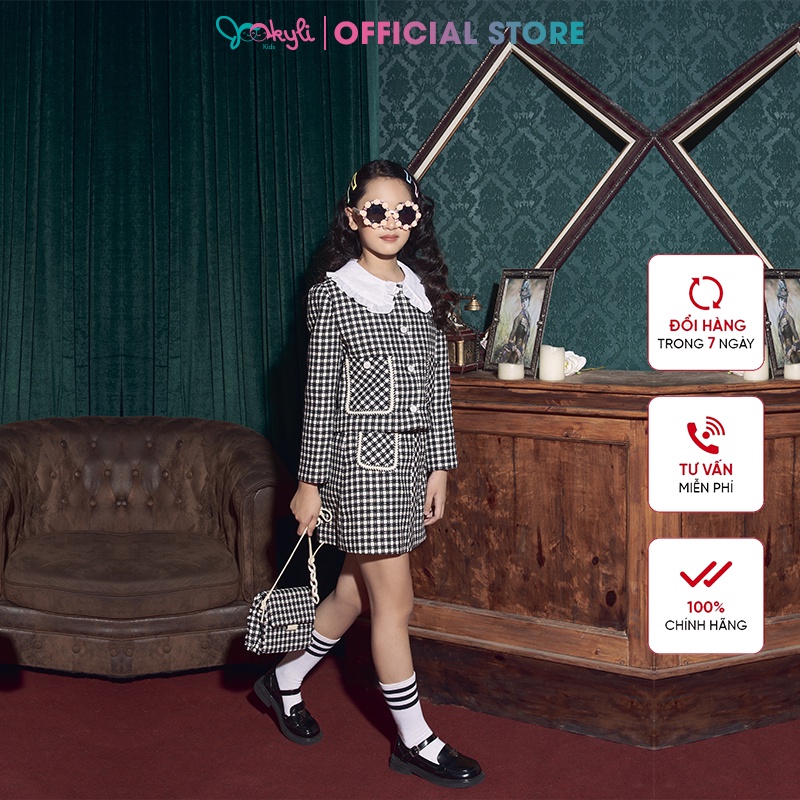 Set vest và chân váy Tweed JOOKYLI bé gái 90G1055