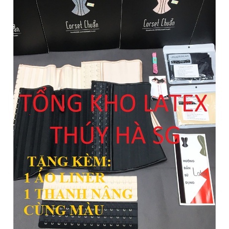 Đai Nịt Bụng latex cao su non 25 xương - 26 cm Hy Lạp Hàng Chuẩn cao cấp(tặng kèm áo liner cùng màu + thước dây)