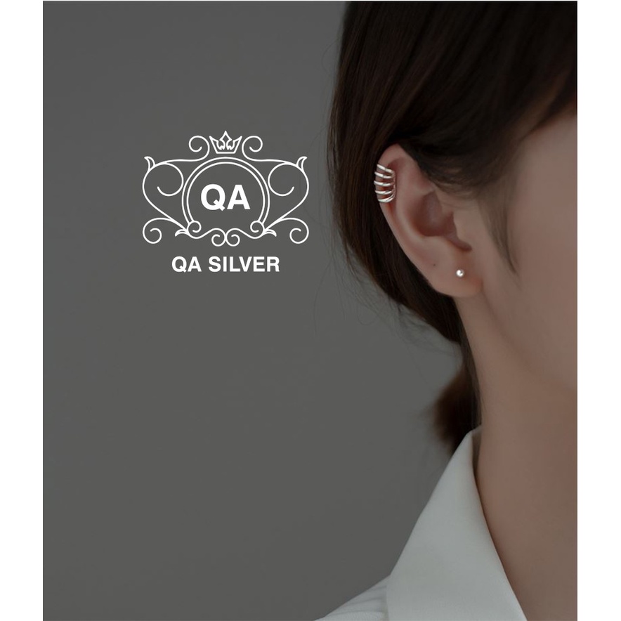 Khuyên tai bạc 925 kẹp vành tầng không cần lỗ bông nam nữ layer S925 EARCUFF QA SILVER Earrings EA210108