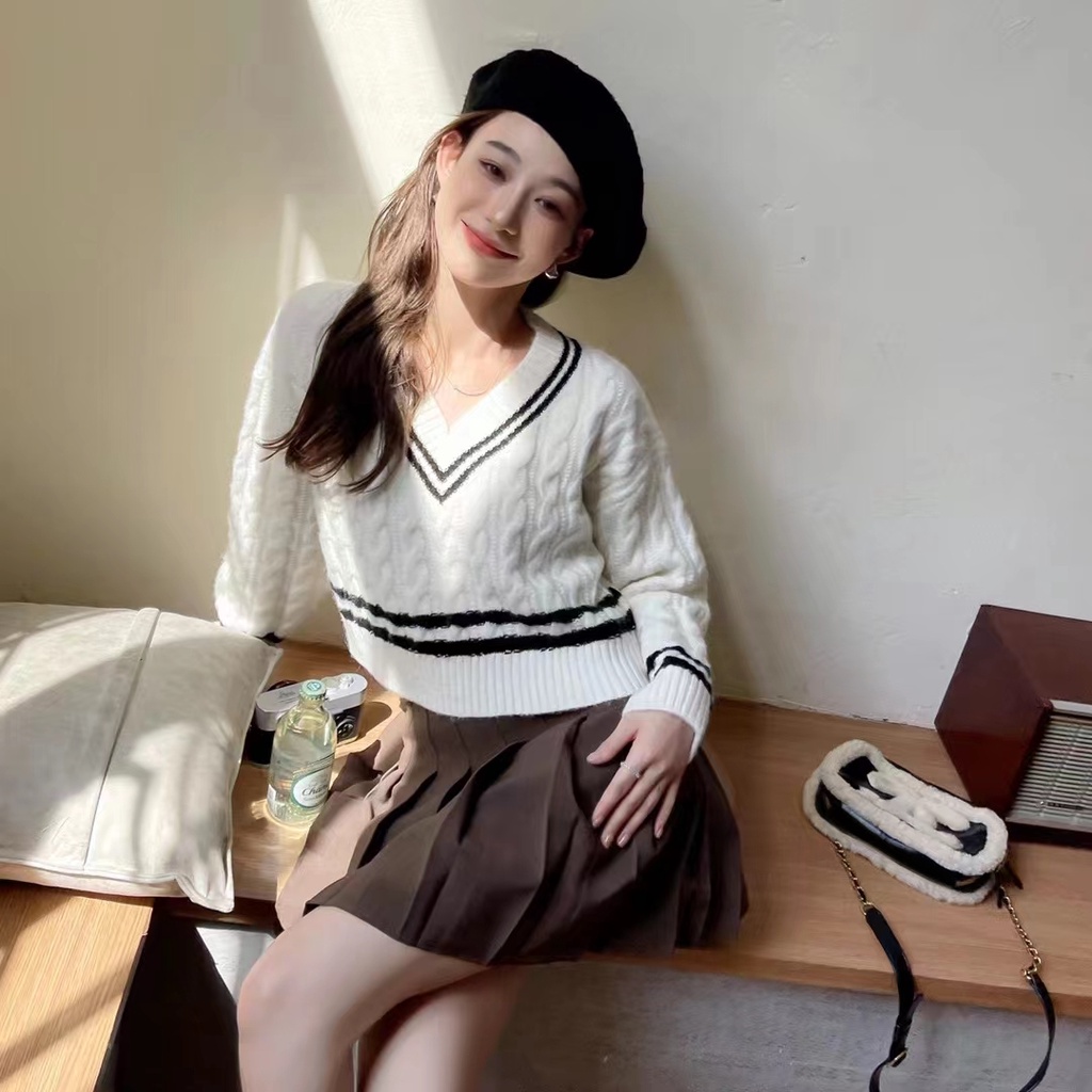 NRVP Áo Sweater Tay Dài Thiết Kế Mới Thời Trang Mùa Đông Theo Phong Cách Hàn Quốc Cho Nữ