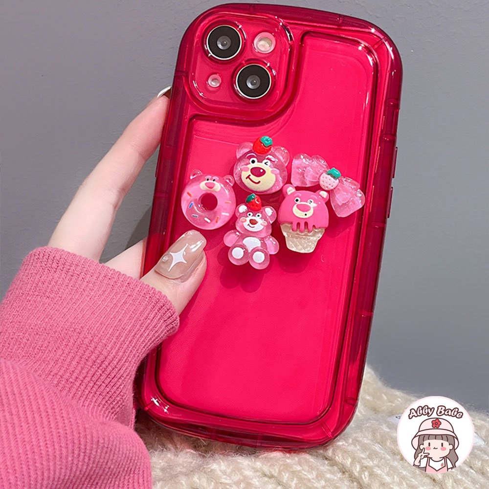 Ốp Điện Thoại TPU Mềm Trong Suốt Chống Mồ Hôi Hình Gấu 3D Cho IPhone 14 Pro Max 11 7Plus 13 12 11 Pro Max X XS