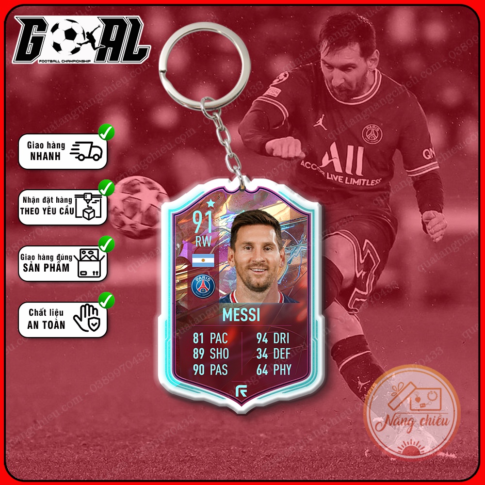 Móc khóa cầu thủ Leo Messi cao cấp hiện đại, phụ kiện treo balo túi xách đẹp hot trend yêu thích nhất CLB PSG[3169-3191]