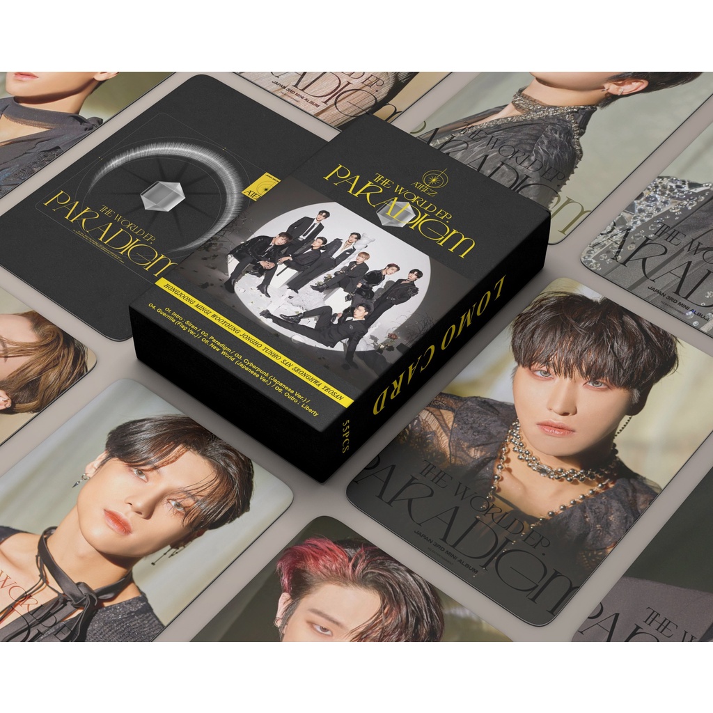 ATEEZ Album Paradigm Photocard ATEEZ BEYOND : ZERO ROCKY Lomo Card Postcard 55 chiếc / hộp