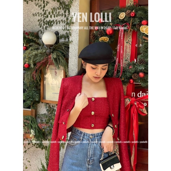 SET DẠ TWEED KÈM ÁO DẠ 2 DÂY HÀNG THIẾT KẾ