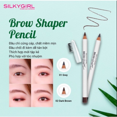 CHÌ MÀY KÈM CHỔI SILKYGIRL BROW SHAPER PENCIL 1.14G