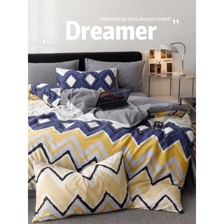 Bộ vỏ chăn ga gối cotton 100% hoạ tiết kẻ, ga trơn một màu