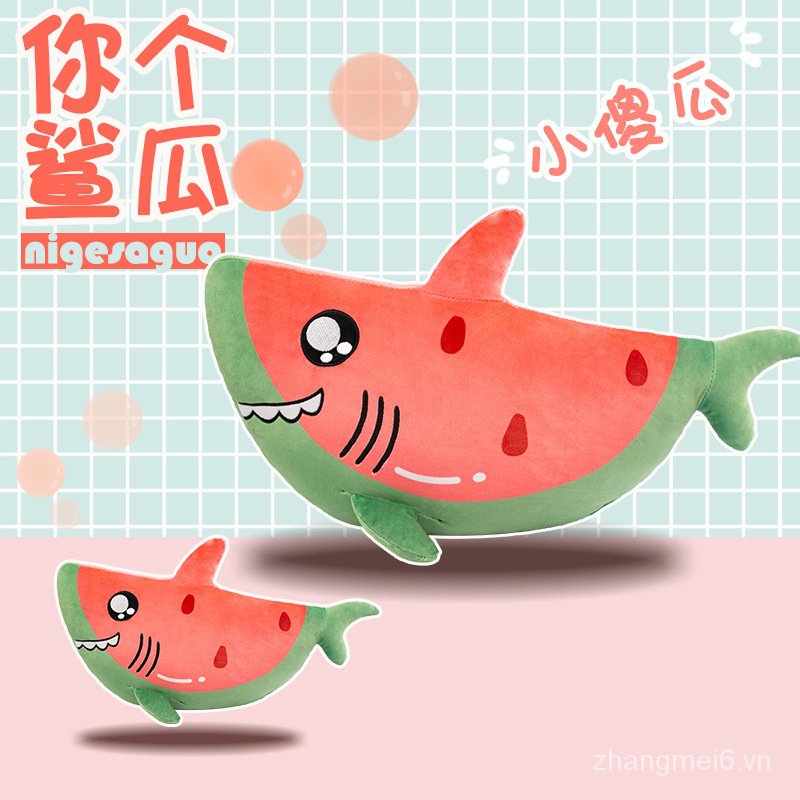 Thú Nhồi Bông Hình Cá Mập / Dưa Hấu Mềm Mại Đáng Yêu