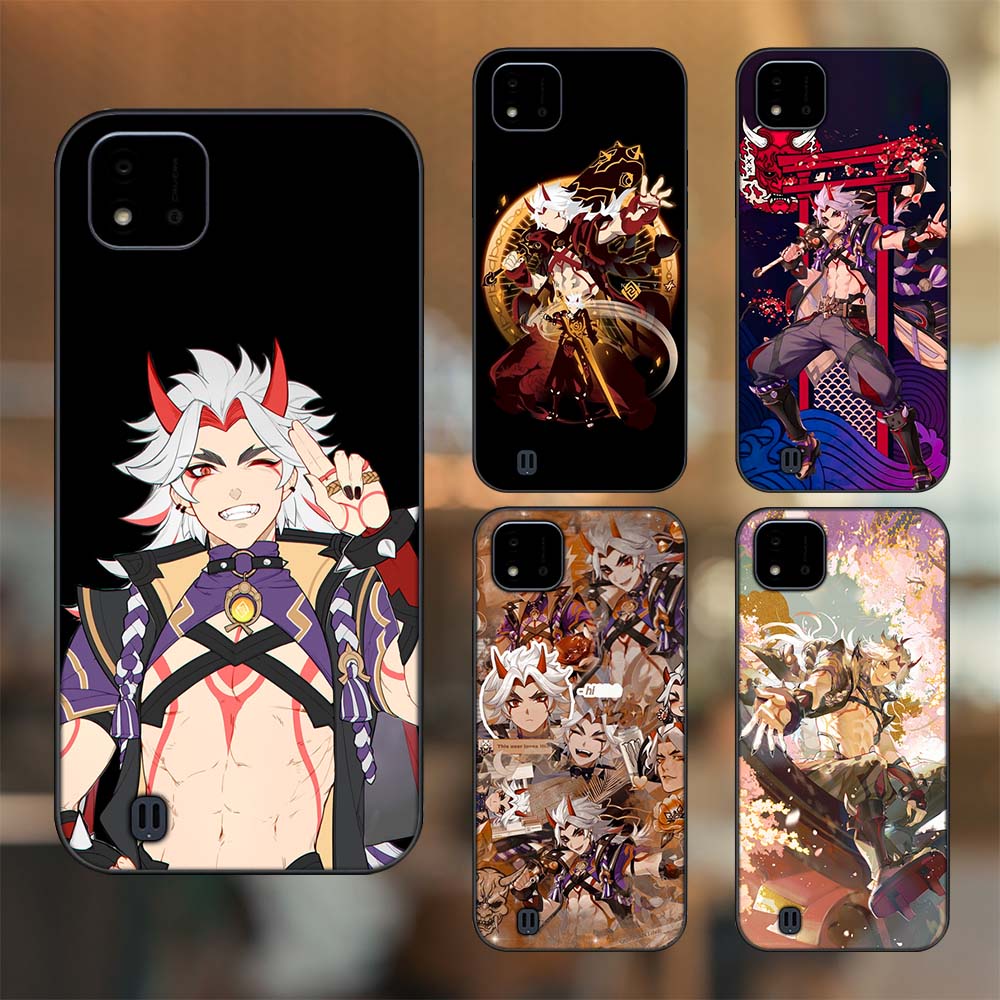 Ốp lưng Realme C11 2021, C20 viền đen in hình Arataki Itto Genshin Impact