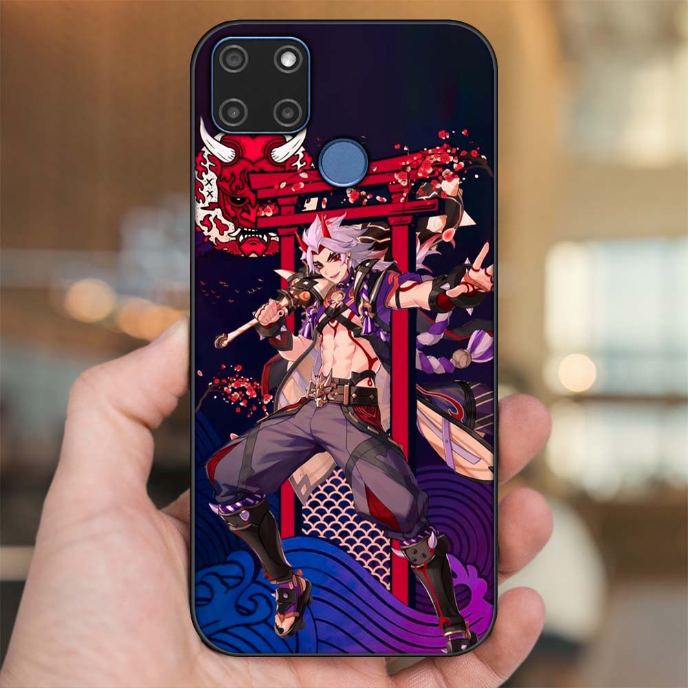 Ốp lưng Realme C12, C21Y viền đen in hình Arataki Itto Genshin Impact