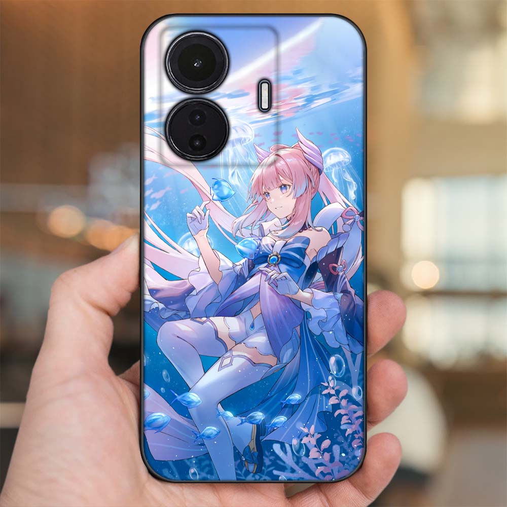 Ốp lưng Vivo T1 5G viền đen in hình Sangonomiya Kokomi Genshin Impact