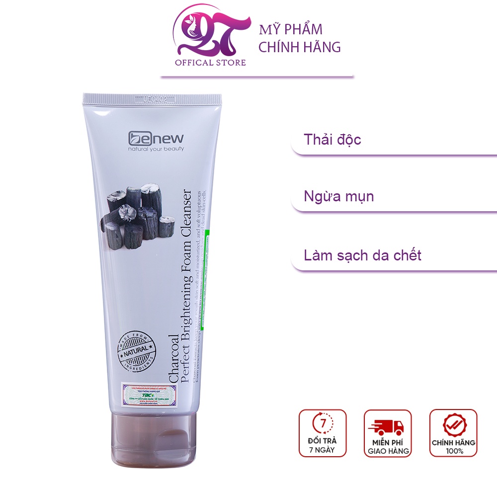 Sữa rửa mặt thải độc Than Hoạt Tính - Benew Charcoal Brightening 160ml
