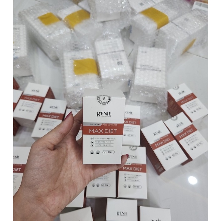 Viên Uống Giảm Cân Cao Cấp MAX DIET GENIE Hàn Quốc Hộp 60 Viên, Dành Cho Cơ Địa Nhờn Thuốốc mk