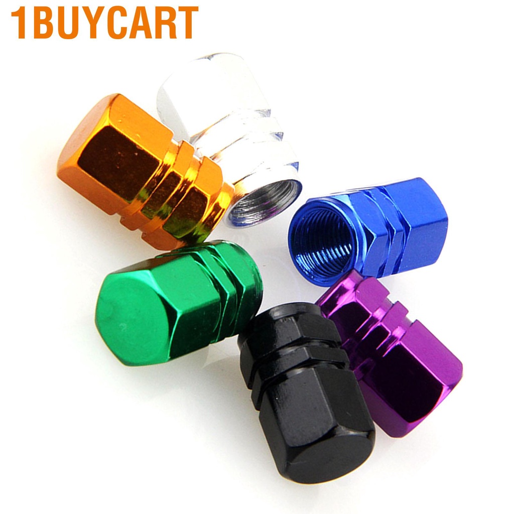 1buycart 4PCS Tire Valve Stem Caps Cover Aluminum Tight Sealed Compact Structure Wheel Mouth for Car