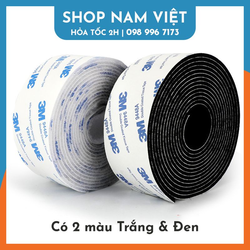1 Mét Cuộn Keo 2 Mặt 3M Băng Gai Dính Velcro Dán Xé Treo Đồ Tiện Lợi