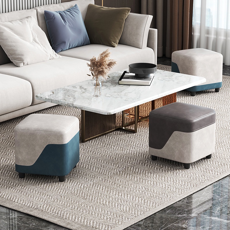 Ghế đẩu nhỏ, ghế sofa gia đình, ghế đẩu thay giày ở cửa, ghế đẩu thấp phù hợp với màu sắc