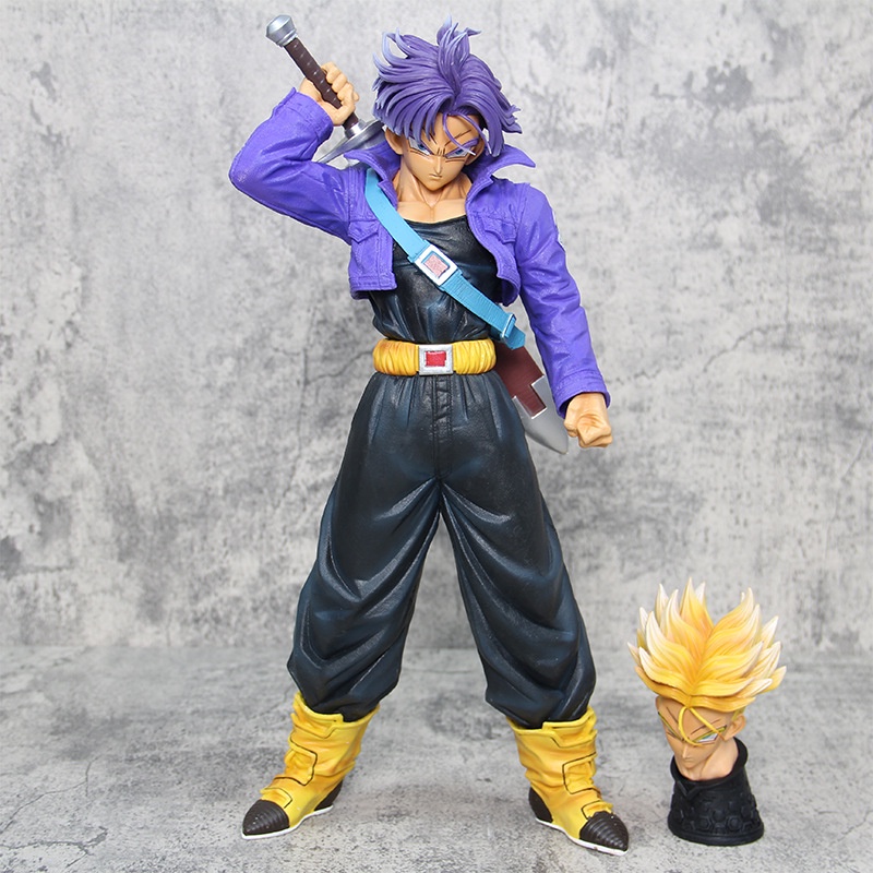 Mô hình trunks 45cm có 2 đầu thế - mô hình dragonball trunks có box trang trí bàn học không đế siêu net