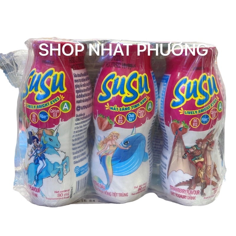 LỐC 6 CHAI SỮA CHUA UỐNG SUSU ĐỦ VỊ 80ML