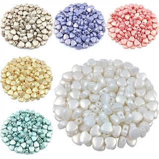 Set 50 Hạt Xỏ Lỗ Hình Trái Tim 7.5 * 8.5mm Dùng Để Làm Đồ Trang Sức Thủ Công