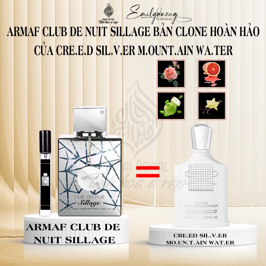 Nước Hoa Nam Armaf Club de Nuit Sillage EDP 105ml chiết 5ml 10ml nam tính, lịch lãm