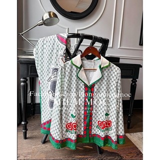 Set đồ ngủ chất lụa xước thiết kế QC chuẩn xịn