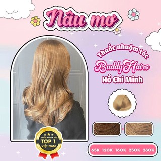 Thuốc nhuộm tóc màu NÂU MƠ thuốc nhuộm tóc tại nhà Buddyhairs tặng kèm phụ kiện nhuộm tóc