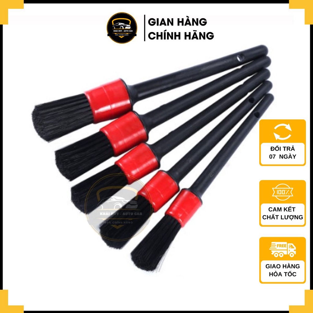 Bộ 5 món chổi cọ chuyên vệ sinh nội thất ô tô - đồ gỗ mỹ nghệ☎️(có hộp full box)