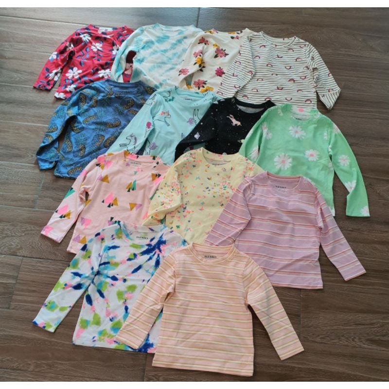 Áo dài tay bé gái Old set 2c