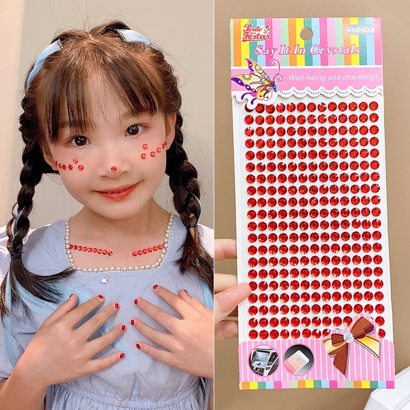 Bộ 280 Miếng Dán Acrylic Đính Kim Cương Pha Lê Lấp Lánh Trang Trí Phần Thưởng Cho Bé Gái