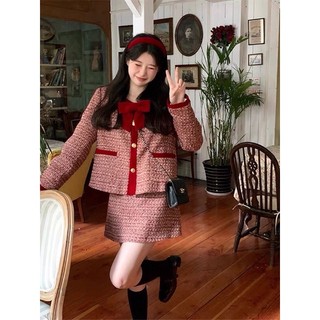 Sét dạ đỏ thắt nơ tiểu thư sang trọng hàng cao cấp mặc tết đi tiệc.