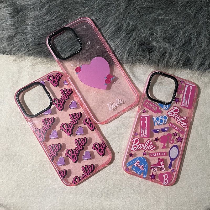Ốp Điện Thoại TPU Silicone Dẻo In Hình Logo Barbie Cho iPhone 7 8 X XS XR 11 12 13 14 Plus Pro Max