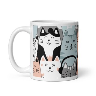 Ly Cốc sứ Cao Cấp họa tiết hình cats cats cats