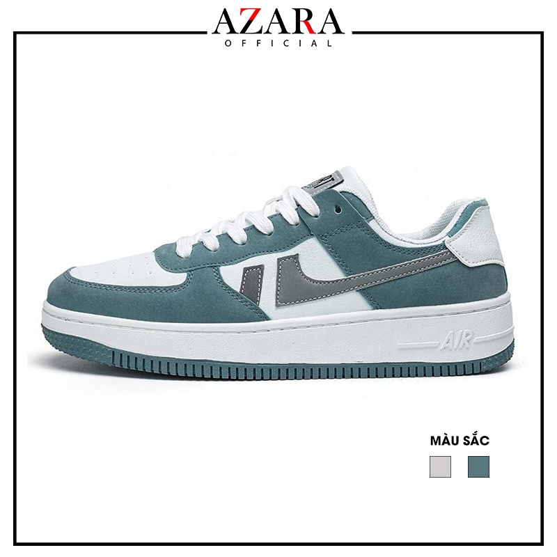 Giày Thể Thao Nam AZARA- Sneaker Màu Xanh - Xám, Giày Thể Thao Đế Nhẹ, Vải Thoáng Khí, Êm Chân - G5396
