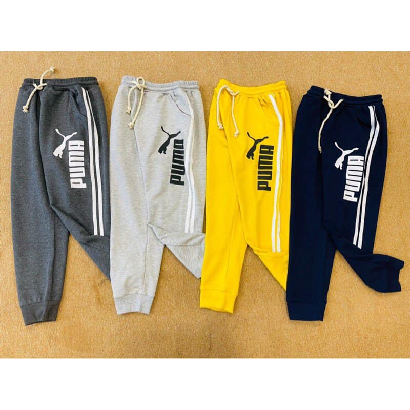 QUẦN NỈ PUMA CHO BÉ DÂY PHỐI SƯỜN DÁNG THỂ THAO NĂNG ĐỘNG