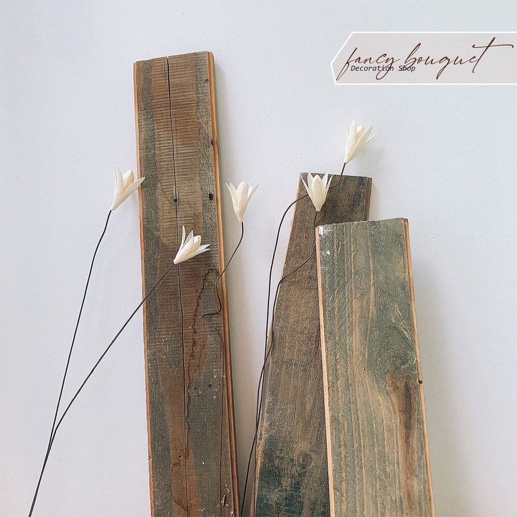 Magnolia Ball Trắng Handmade Art Hoa khô Trang trí Hoa Nghệ thuật Đậm chất Vintage