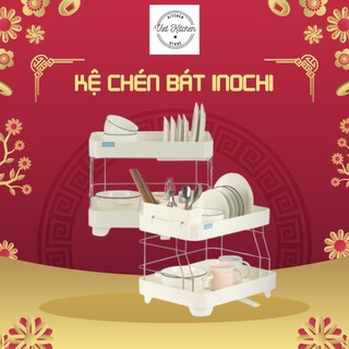 Kệ chén bát inochi vietkitchen kệ bát inox 2 tầng có khay thoát nước thông minh dùng để làm giá úp bát đĩa chén đũa
