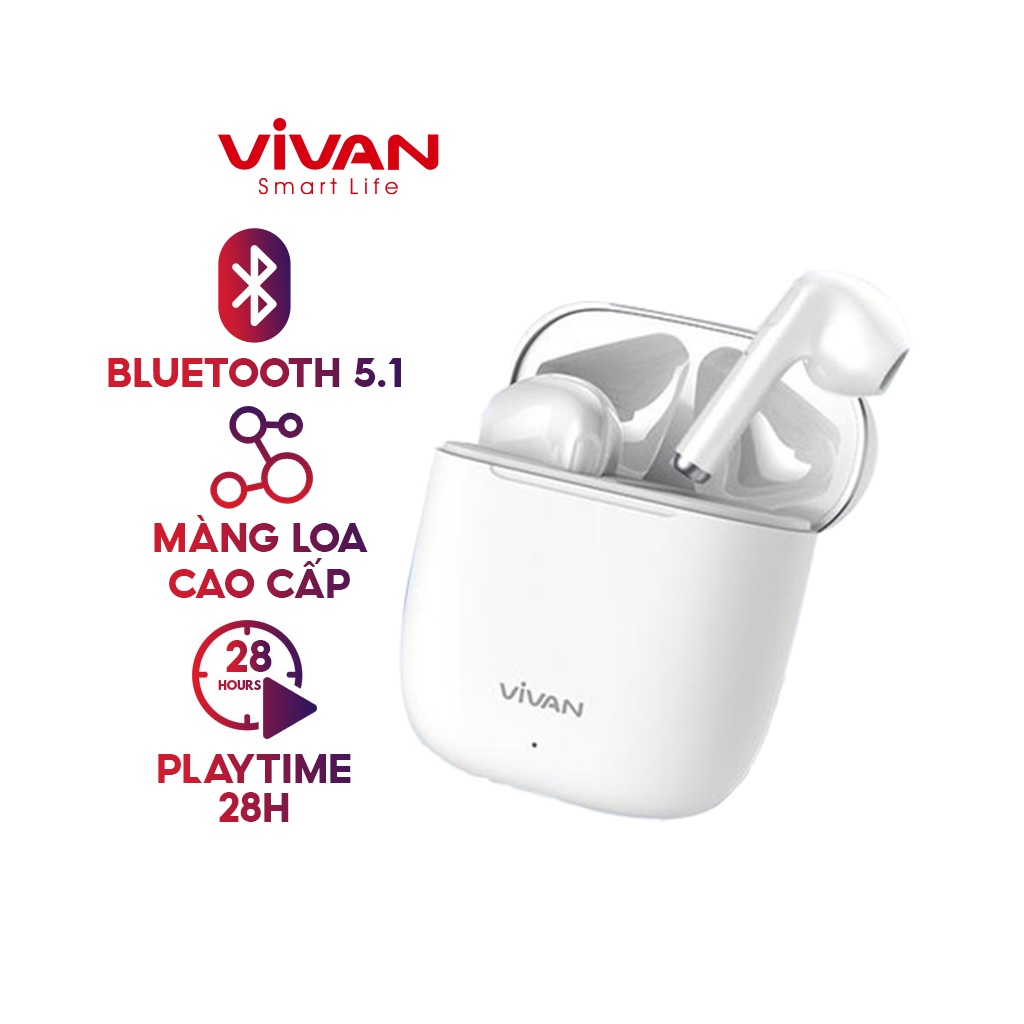 Tai Nghe Không Dây Bluetooth 5.1 VIVAN Liberty T220 màng loa cao cấp - Bảo hành chính hãng 12 tháng