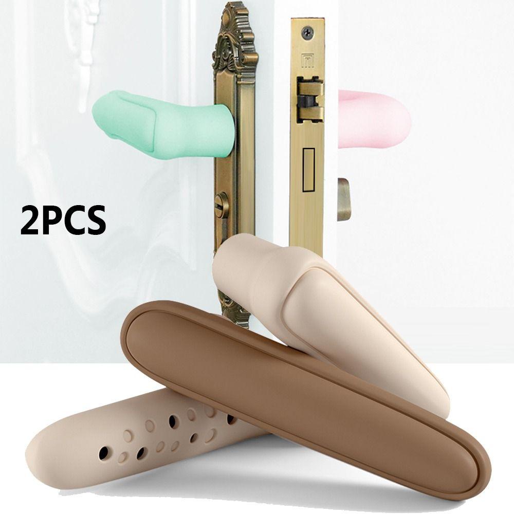 Set 2 Vỏ Bọc Núm Vặn Cửa Bằng Silicone Dày Dặn Chống Tĩnh Điện An Toàn Cho Bé