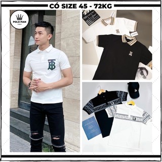 Áo polo nam vải cotton mát form ôm body, áo thun nam cổ trụ in hình BB kiểu basic dễ mặc áo tặng bạn trai