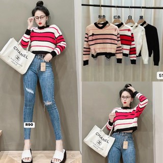 Áo len sọc rách