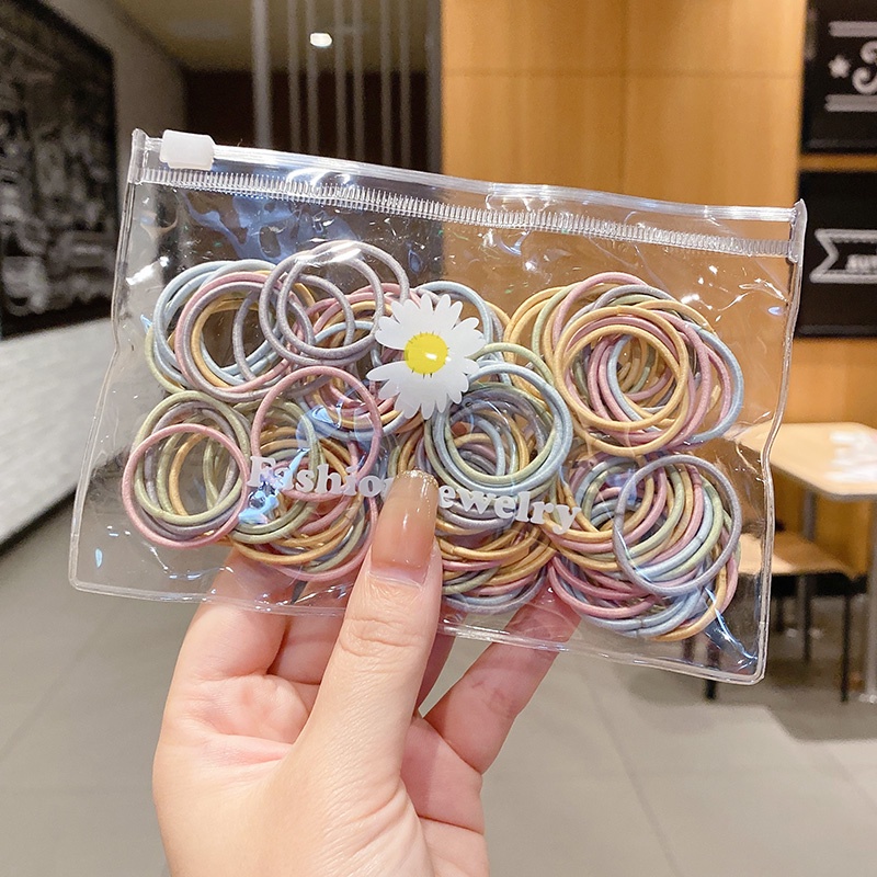 Set 100 Dây Cột Tóc Thời Trang Hàn Quốc Cho Bé Gái