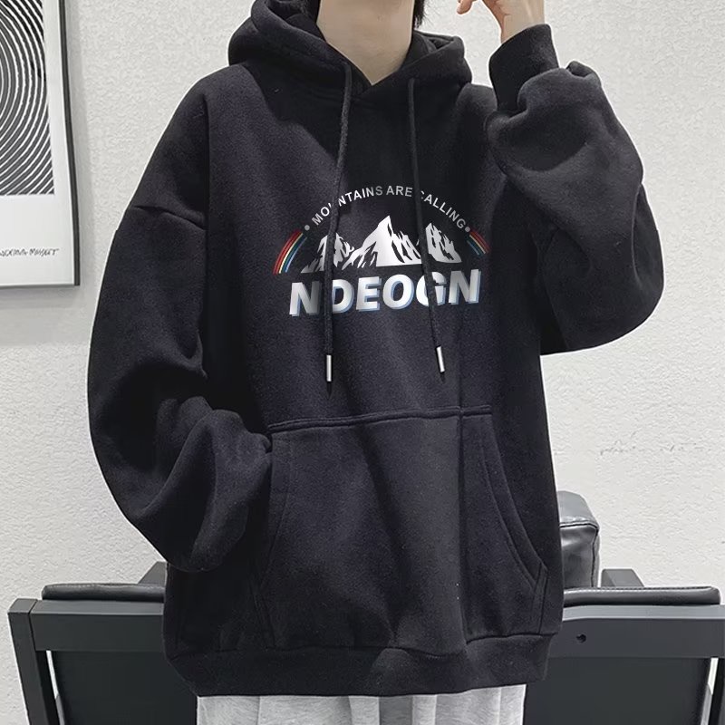 Giảm giá mùa-giảm giá : người đàn ông hàn quốc snow mountain in hoodie ngoại cỡ rộng dài tay áo len có mũ trùm đầu cho học sinh mùa thu quần áo tình nhân áo khoác ngoài unisex plus size m-8xl