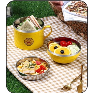 chén 2lớp con vịt vàng