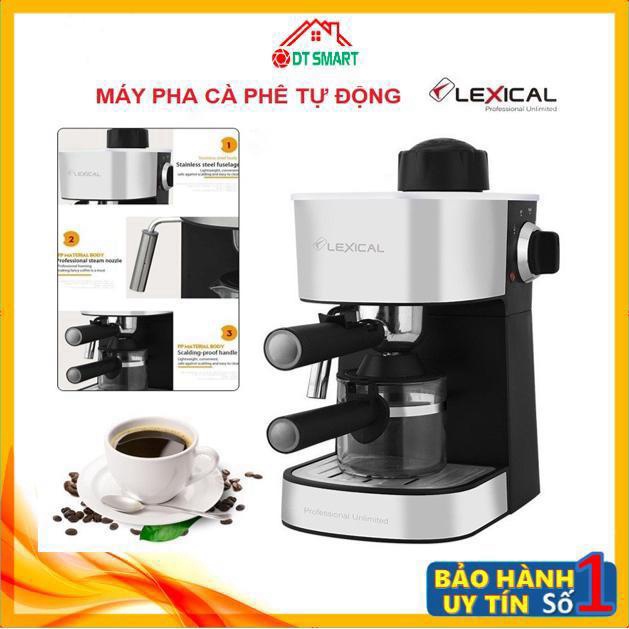 Máy pha cà phê LEXICAL automatic LEM-0601, máy pha cà phê tự động, công suất 800W - Bảo hành 1 năm