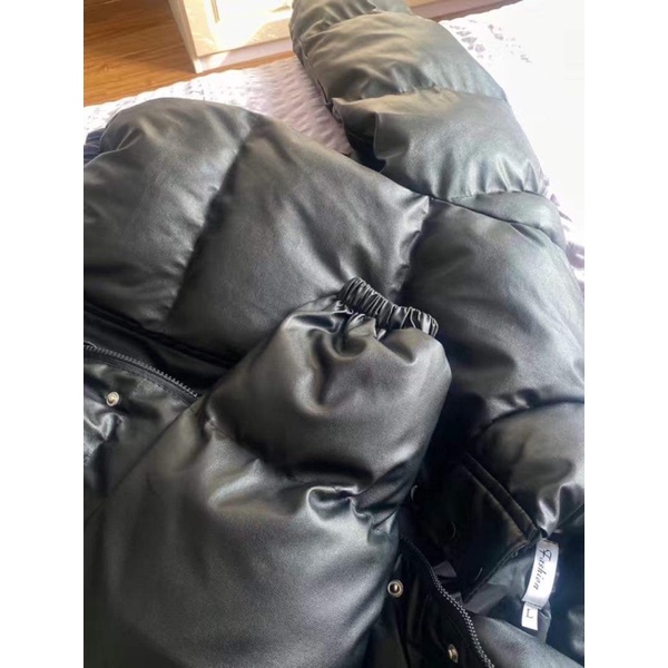 Áo khoác phao da dáng croptop , Áo ấm mùa đông dáng ngắn chất liệu da pu cổ cao hàng Qccc thời trang Nữ | BigBuy360 - bigbuy360.vn