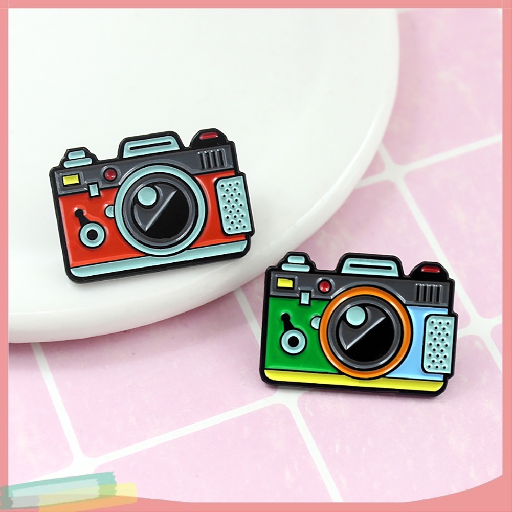【LK】Cartoon Multicolor Camera Badge Collar Lapel Brooch Pin Clothes Decor