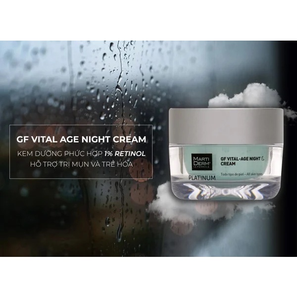 Bộ Kem Dưỡng Ngày/ Đêm Giúp Phục Hồi Hỗ Trợ Giảm Mụn & Trẻ Hóa Da - MartiDerm Platinum GF Vital Age Cream