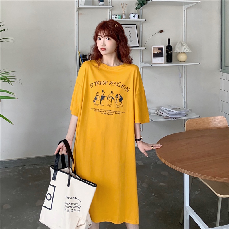 IELGY Đầm Ngắn Tay Phong Cách harajuku Thời Trang Cho Nữ