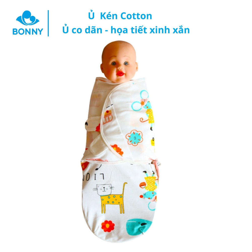 [Mã SGTTC30K giảm 30K] Ủ Kén Bonny Cotton Chống Giật Mình Giữ Ấm Cơ Thể Cho Bé