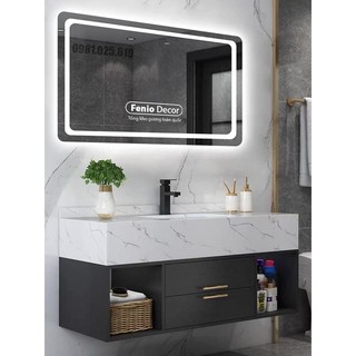 Gương led cảm ứng hình chữ nhật FENIO DECOR gương led viền treo tường nhà tắm spa tiệm nail phòng ngủ